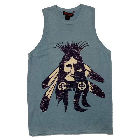 Raw7 Cashmere Tank Top "Warrior" - Blue - Picture 1 of 3